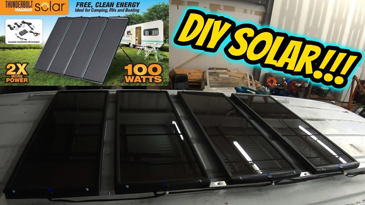 7.3 VAN GETS SOLAR!!! (HARBOR FREIGHT 100W KIT) YouTube