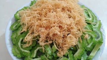 Cách làm món mướp đắng ngâm đá trộn chà bông rất ngon