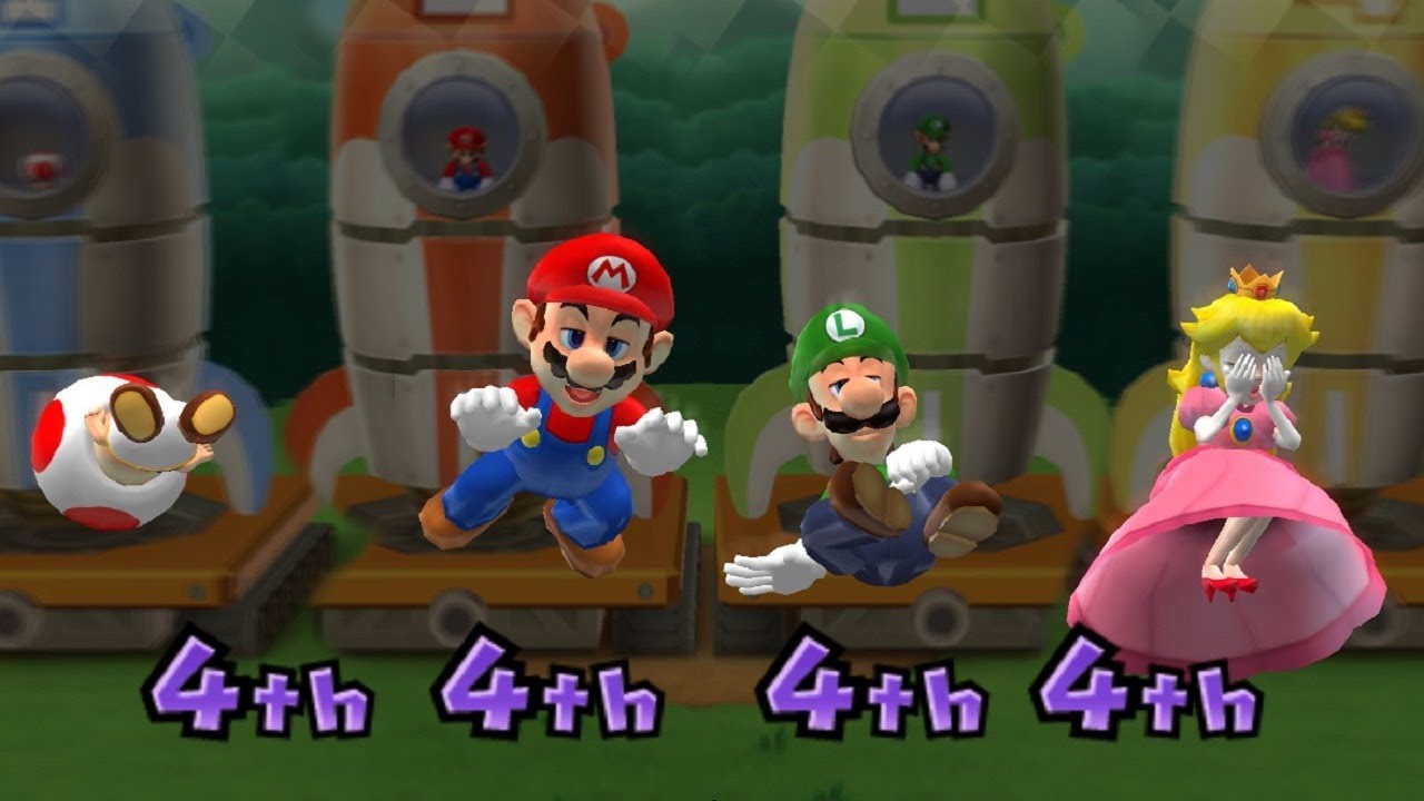 Mario Party 9 Garden Battle - Toad vs Mario vs Luigi vs Peach(Master COM)| EzMario