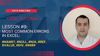 Excel Lesson #9-  Most Common Errors in Excel.