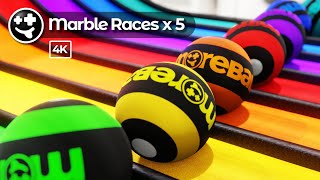Five Marble Races Championship | #animation #marblerun #blender #marbles #marblerace