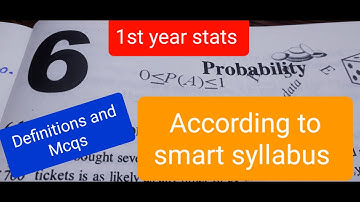 1st yrar stats chapter(Probabilty) Definitions and mcqs according to smart syllabus