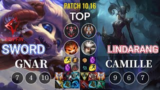 GRF Sword Gnar vs Lindarang Camille Top - KR Patch 10.16