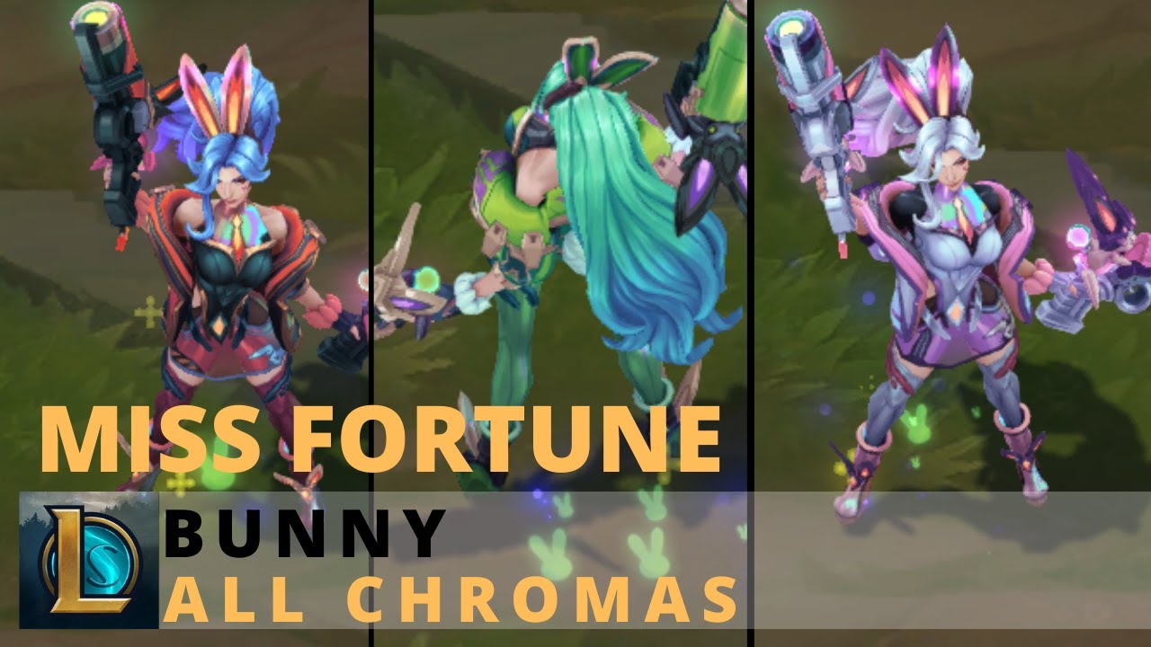 Battle Bunny Miss Fortune All Chromas - League of Legends - YouTube
