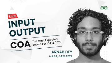 COA | Input Output | The Most Expected topics for GATE 2023