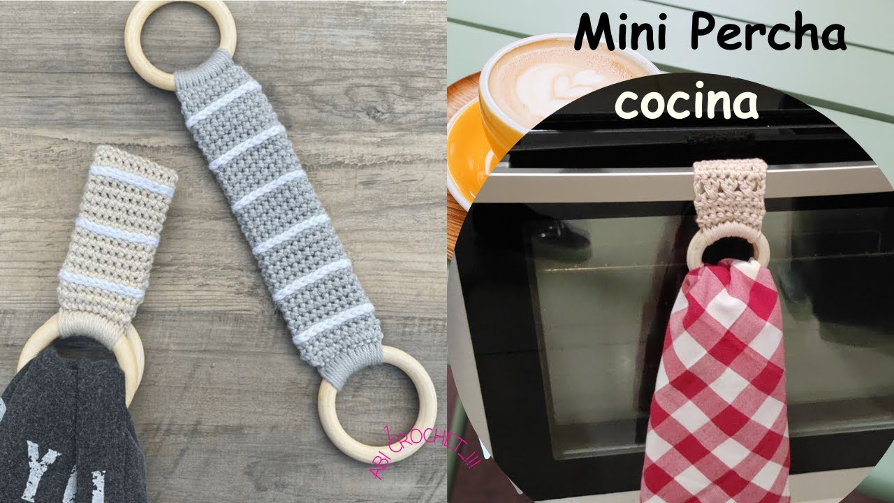 Mini percha Multiusos a crochet | colgador cocina | patterns  ganchillo.