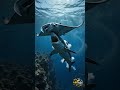 Manta Ray vs Giant Shark — The Ocean Fights Back #MantaRay #GreatWhiteShark #SharkAttack #DeepSea