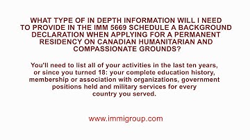 What type of in depth information will I need to provide in the IMM 5669?