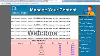 61 E Commerce website in PHP & MySQL in Urdu Hindi part 63 admin panel view brands 1