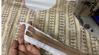 How To Attach Zip On Linning Kurti / Easy way to attach zip on kurti | How to attach zip