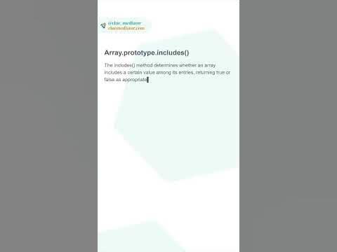 Array includes() Method | #array #javascript - YouTube