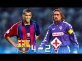 Barcelona 4  2 fiorentina rivaldo x batistuta  ucl 2000  extended highlights  goals