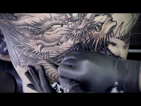 Freehand Dragon Tattoo done by Trung Tadashi Artist. ( Full back tattoo)