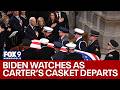 President Jimmy Carter's funeral: Casket carried out of the cathedral [RAW]