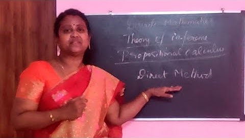 Discrete Mathematics - Propositional Calculus : Theory of Inference; Direct method in Tamil