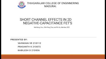 SHORT CHANNEL EFFECTS IN 2D || NEGATIVE CAPACITANCE FET