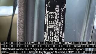 Bmw e vin number check code  以下のサイトから、vinコードの下桁を入力すると検索結果にグレードが表示されるというものだ。 bmw de