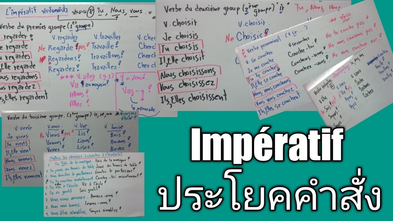 คําสั่งภาษาซี ++ 50 คำสั่ง  2022  ภาษาฝรั่งเศส : Impératif ประโยคคำสั่ง