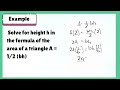 MATH 7 QUARTER 4 WEEK 5 Solving Literal Equations