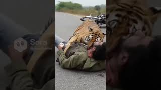 Sudden Tiger Encounter Deep In Jungle