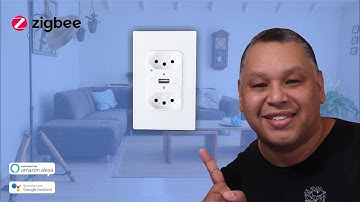Tomada Dupla Zigbee 13A com USB - Compatível com Alexa e Google Assistente