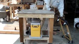 MOBILE PLANER STAND FOR DEWALT DW735 built from wood rescued from neighbor