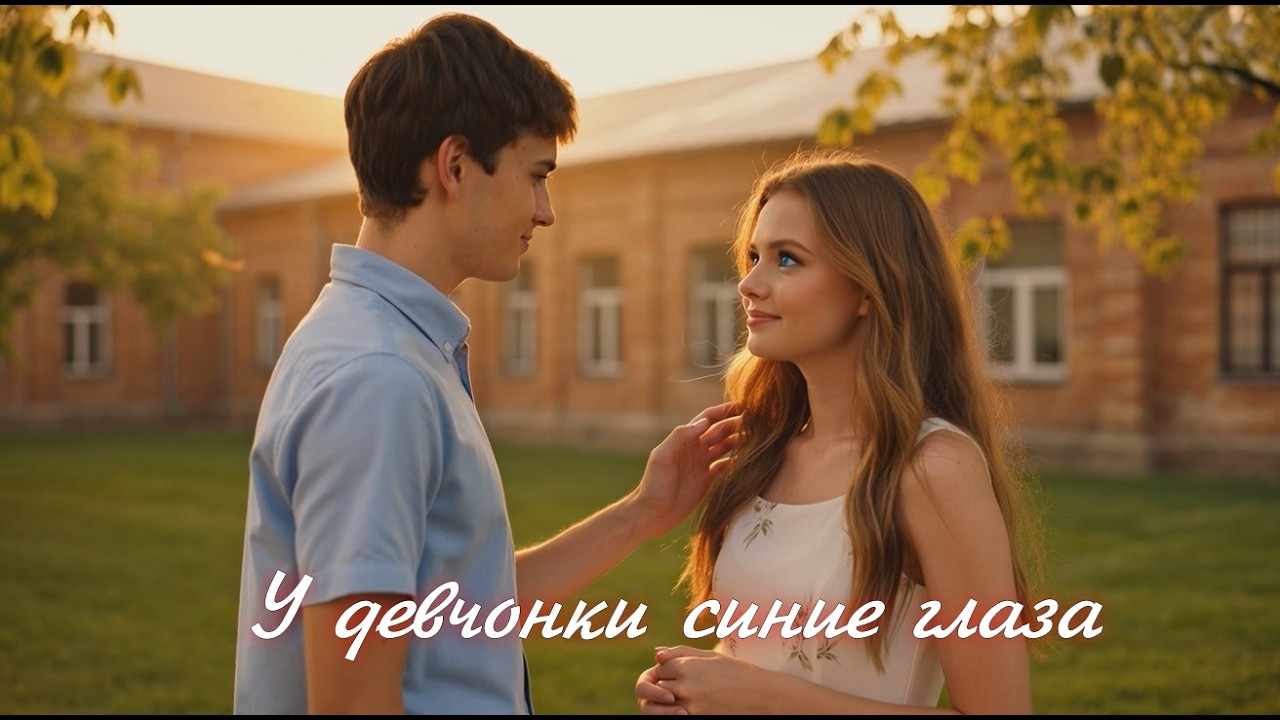 У девчонки синие глаза