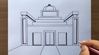 How to Draw a House in 1 Point Perspective