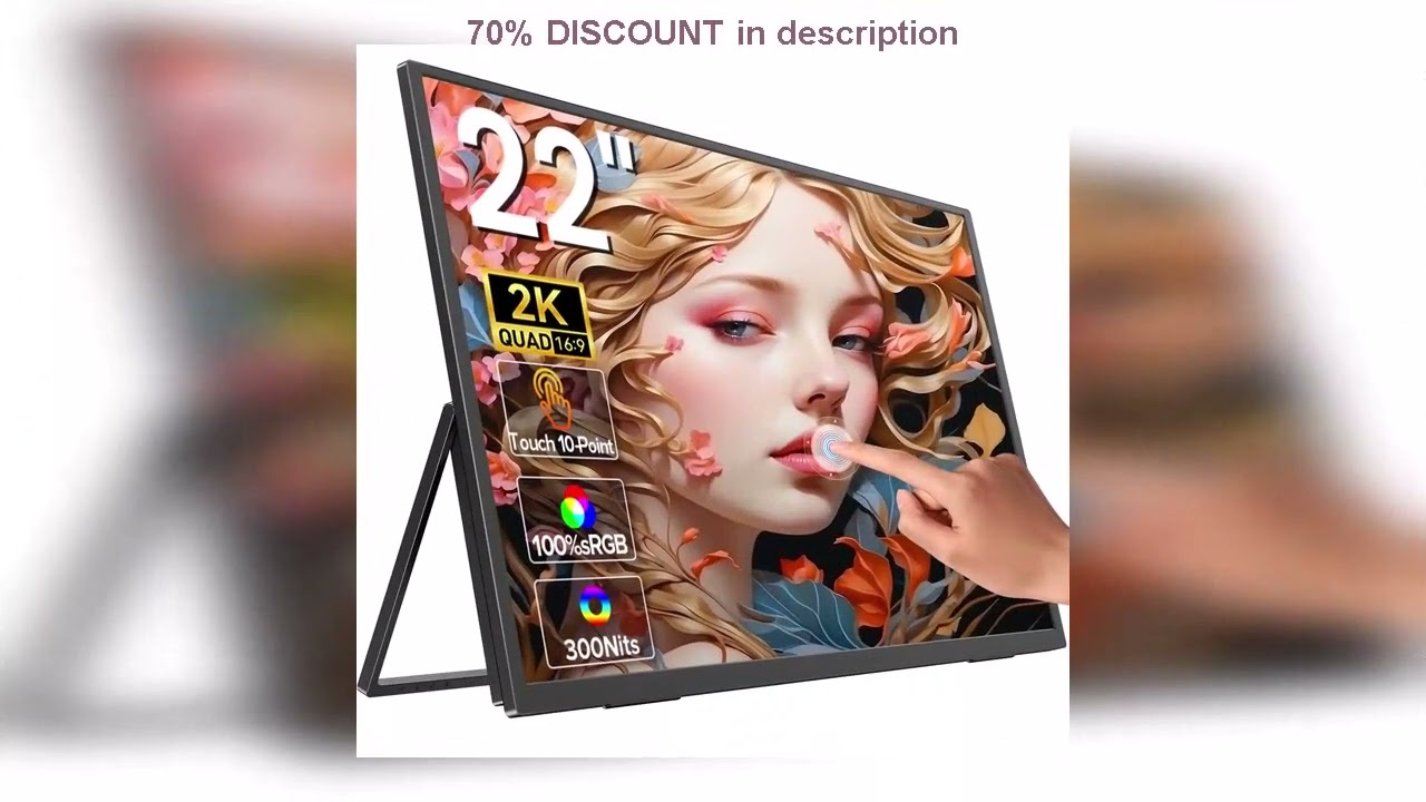 A must-have product! Cdisplay 22 inch Touch Portable Monitor 2k 1440P 100%sRGB QHD Computer Extern