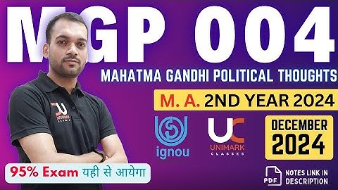 MGP 004 IGNOU December 2024 | Important Questions | Gandhi