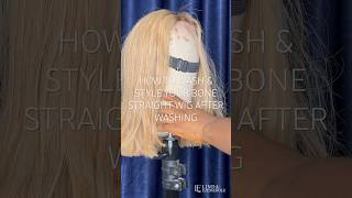 HOW TO WASH &amp; STYLE YOUR BONE STRAIGHT WIG AFTER WASHING #wigrevamp #hairstyling