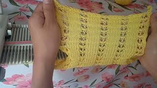 Beautiful easy openwork pattern on a knitting machine #knittingmachine #knittingpattern