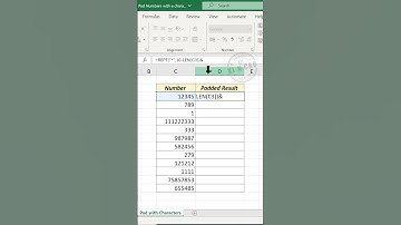 Excel trick to Pad Numbers with a character