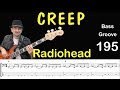 Creep radiohead how to play bass groove cover with score  tab lesson