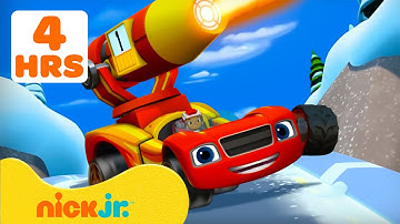 Blaze | ¡MARATÓN DE 4 HORAS de las Mejores Carreras de Blaze, Transformaciones y Más! 🏎️💨 | Nick Jr.