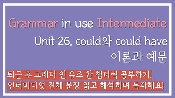 [중급영어] 그래머 인 유즈 인터미디엇 Unit26 (could와 could have) 이론과 예문
