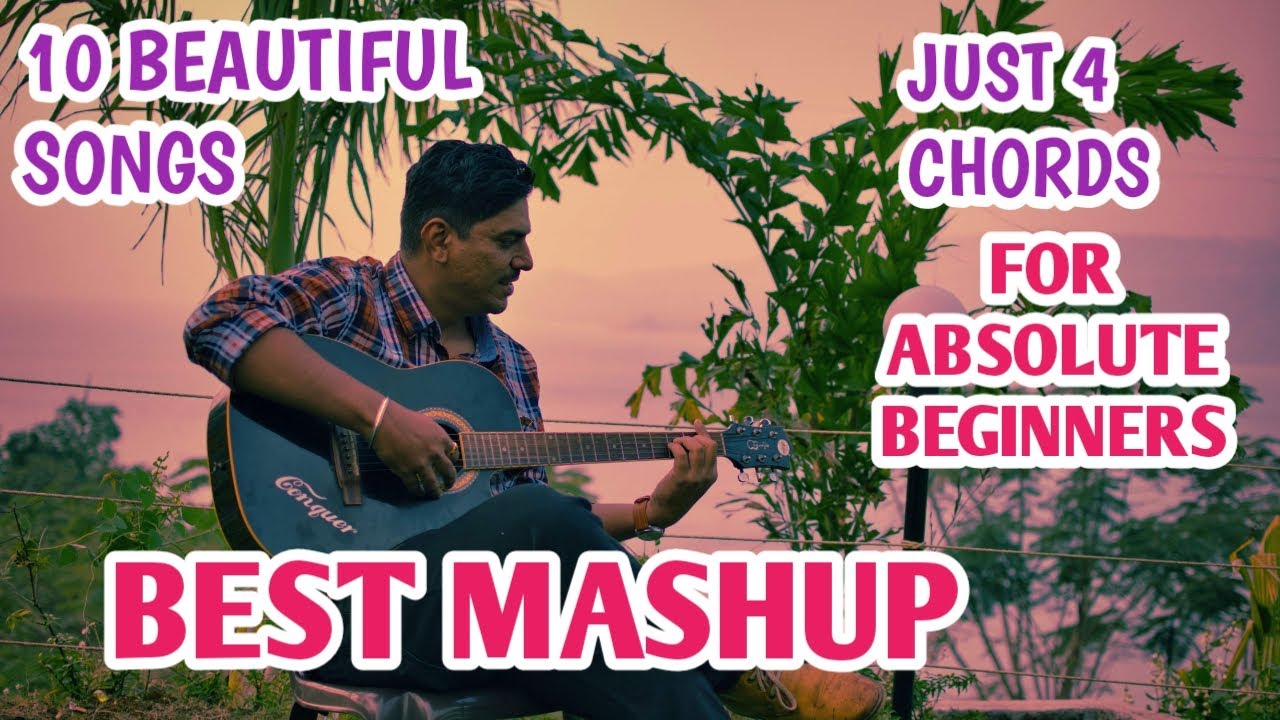 4 chords 10 Bollywood songs G, C, D, Em guitar lesson Beginner's