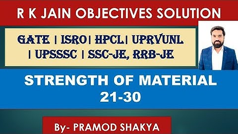 I R k Jain Mechanical engineering objective type questions I STRENGTH OF MATERIAL MCQ