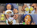 Make your own brightening body scrub at home to save💰in this economy: body scrub for glowing skin