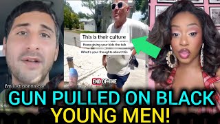 White Man Harasses Black Young Men With A Gun While They Promote Their Business