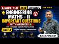 Engineering Mathematics-II Important Questions | Complex Variable – Differentiation | Unit 4 |Part 1