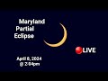 Maryland Partial Eclipse 2024 🔴live!