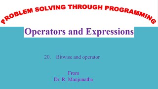 20  BITWISE AND OPERATOR