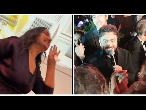 دموع الفرح من العراق معجبة تهتف لتامر حسني بنحبك يا تامر