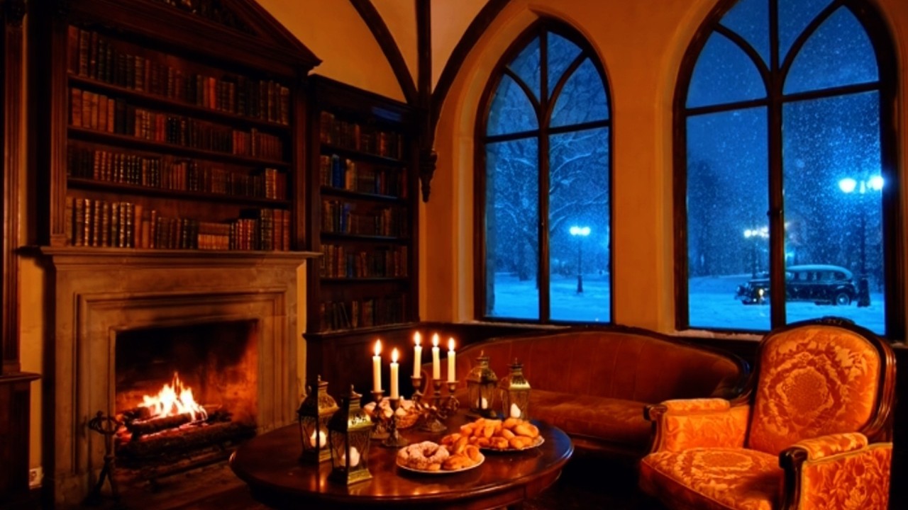 Calm Early Morning Jazz ❄️🔥 Snowy Sunrise Lounge & Gentle Piano #MorningJazz #RelaxingMusic