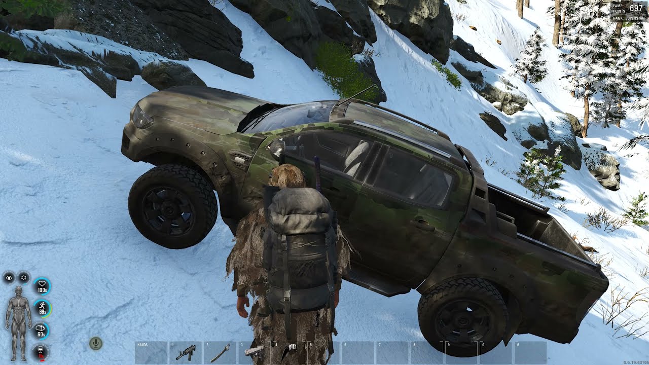 WorldUK Playing Scum, Lets Build inside C1 cave! 2 Cabins + Parking for 3-4 Cars!