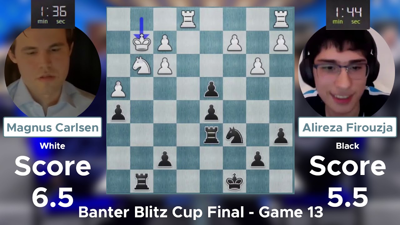 Alireza Firouzja defeats Magnus Carlsen in final of Banter Blitz Cup