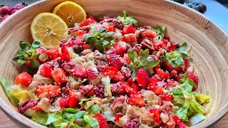 Strawberry Salad & red Danube Walnut Recipe - Easy and Delicious!