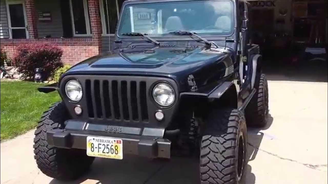 2002 jeep wrangler X (TJ) Cut fenders final video - YouTube