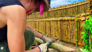 #19 Daily life small Garden|Clean up and make bamboo fences for the garden.#93m2his